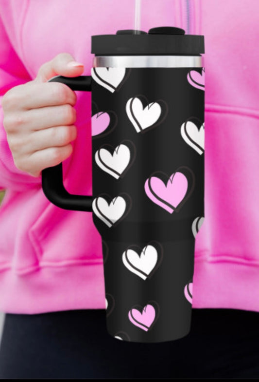 Pink hearts Tumbler