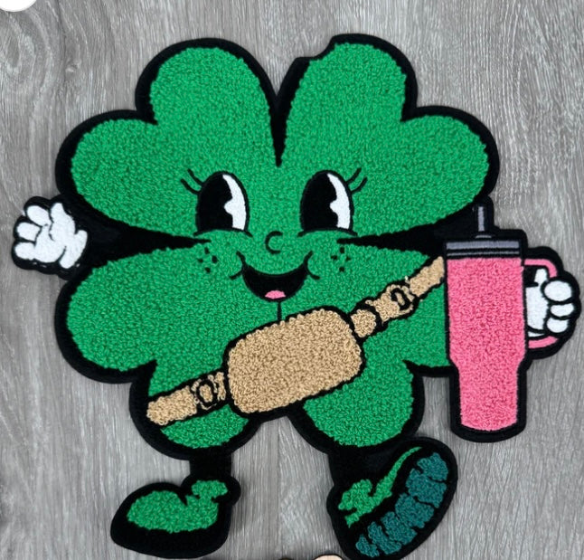 Lucky clover chenille patch tee